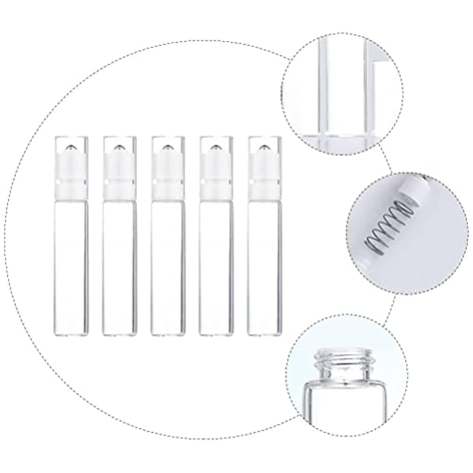 5pcs 20ml Essential Oil Aromatherapy Glass Roller Bottles